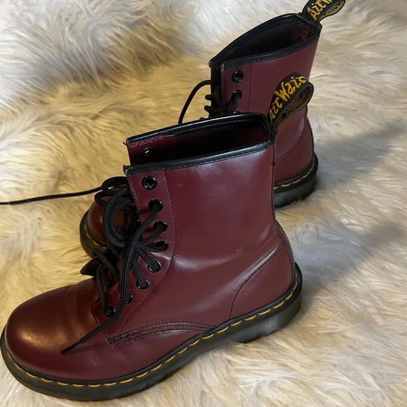 Dr Martens 1460 Lace up boots cherry red smooth leather - Picture 11 of 15